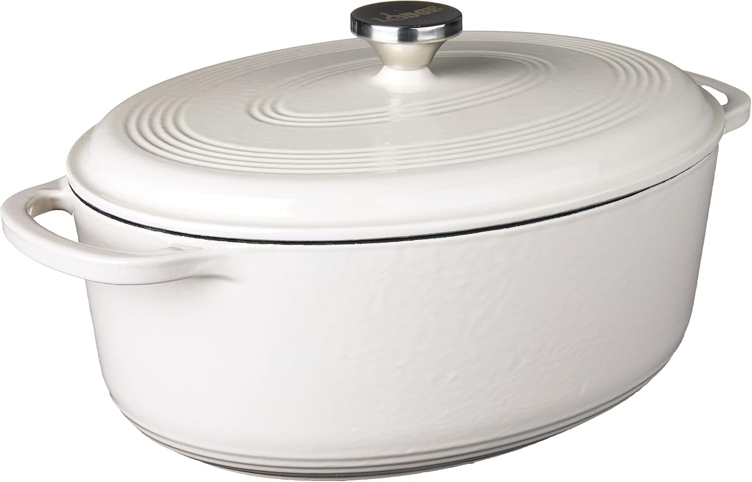 Lodge Oval Dutch Oven – Enameled Cast Iron Oval Dutch Oven with Lid,Oyster White