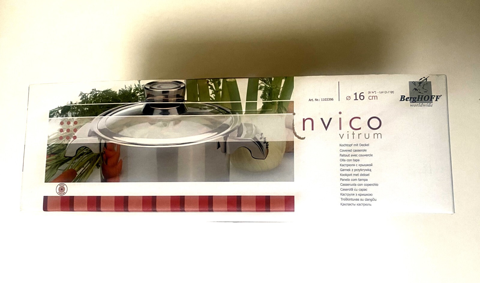 BergHOFF Invico Vitrum 1.7-Qt. Covered Casserole 18/10 Stainless Steel