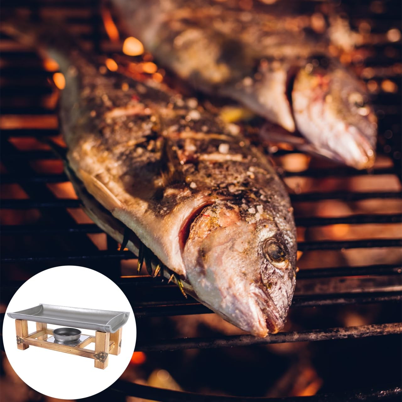 Non-Stick Barbecue Tray 11.81X5.51X3.93 Inch Portable Japanese Style Grill Pl…