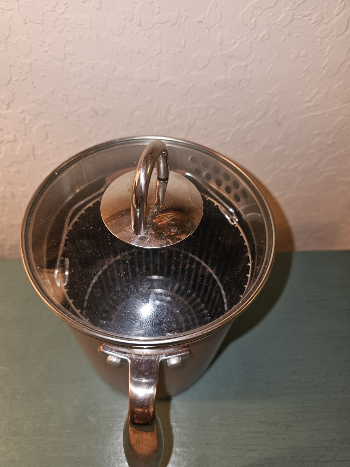 Cook’s Companion Copper 12 Cup Vertical Pot W/Utility Basket & Lid-Very Good