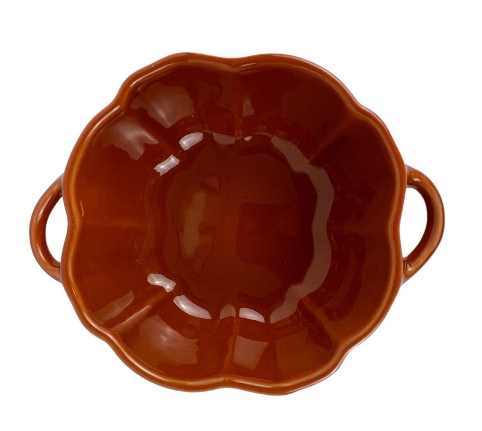 STAUB Ceramic Pumpkin Cocotte Dish 0.5 Qt 16-oz Burnt Orange Oven Safe NIB