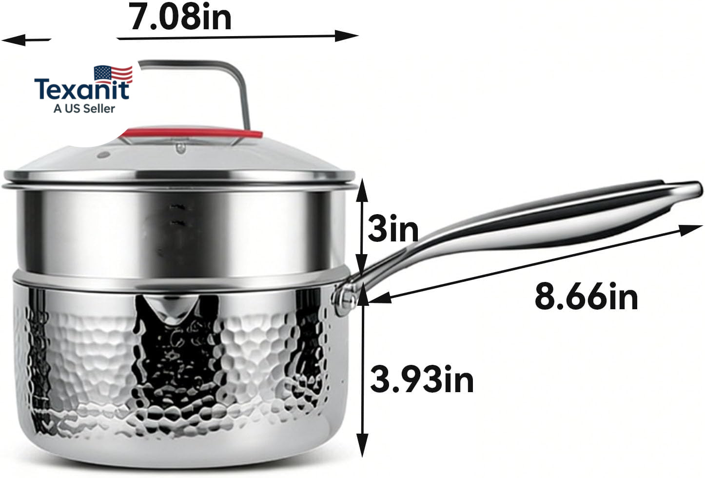 Titanium Saucepan, Non-Stick Pan Pot with Lid, Titanium Pans for Cooking, Fast &
