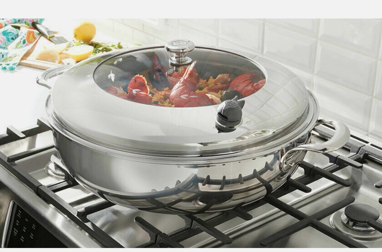 Princess House Vida Sana 5-PlyStainless Steel 16-Qt. Deep Casserole