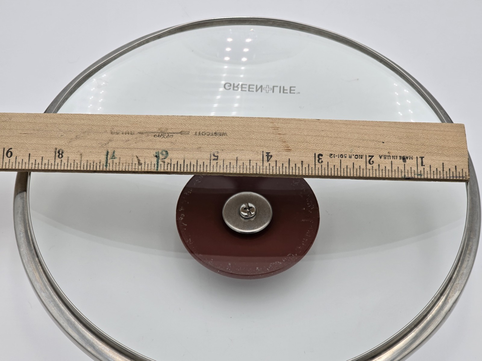 Green Life Replacement Glass LID ONLY for Pot 8-1/2″ Inner Rim Red Knob See Pics