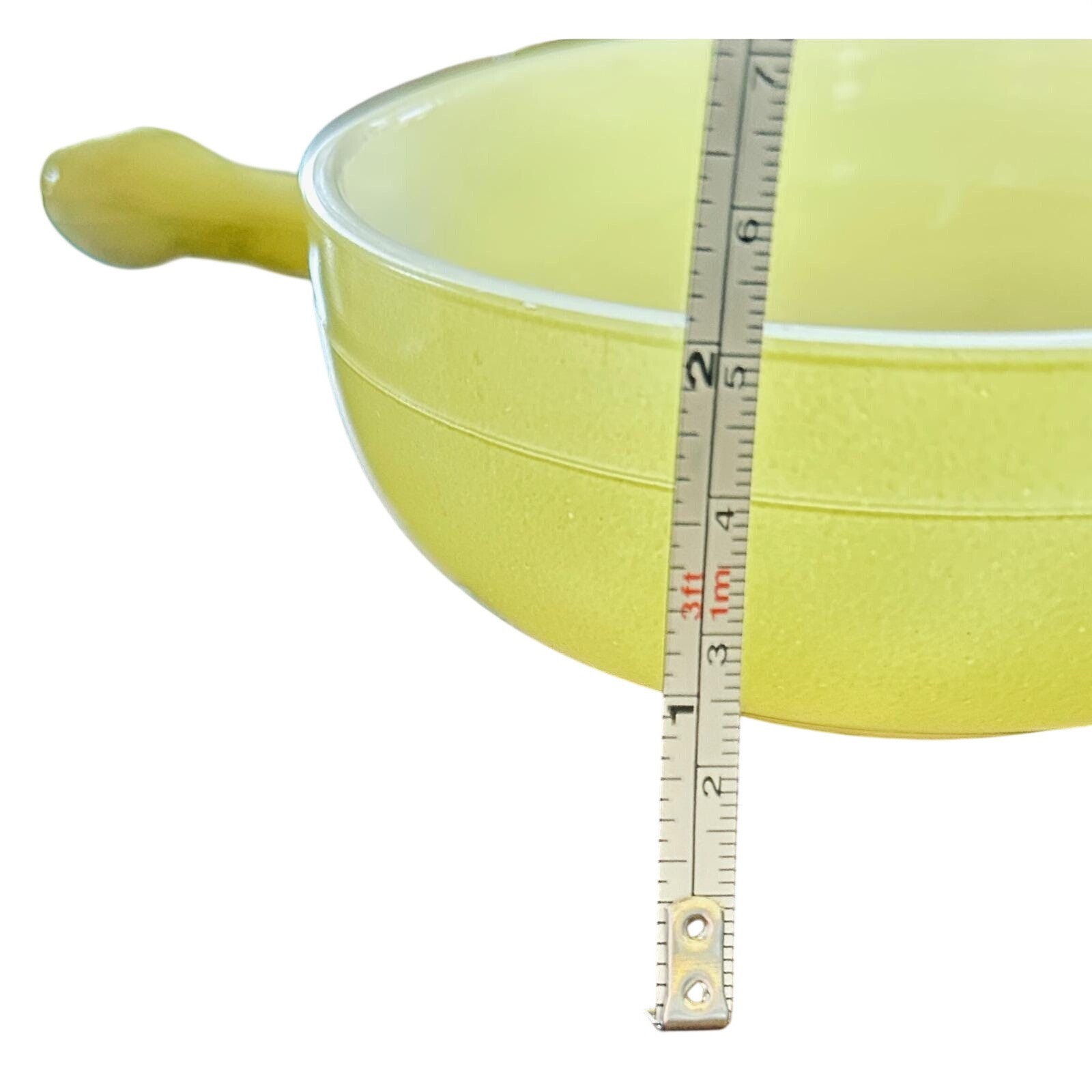 Glasbake Chartreuse Milk Glass Soup Bowl with Lid 2650-11 Vintage Lime Green MCM