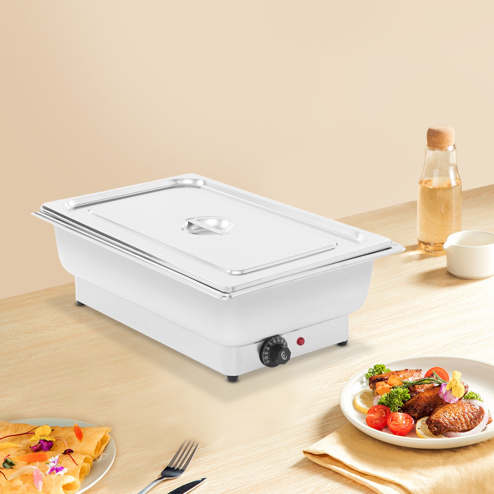 600w Catering Buffet Servers,13.5l Dining Stove,chafing Dishes For Buffet Silver