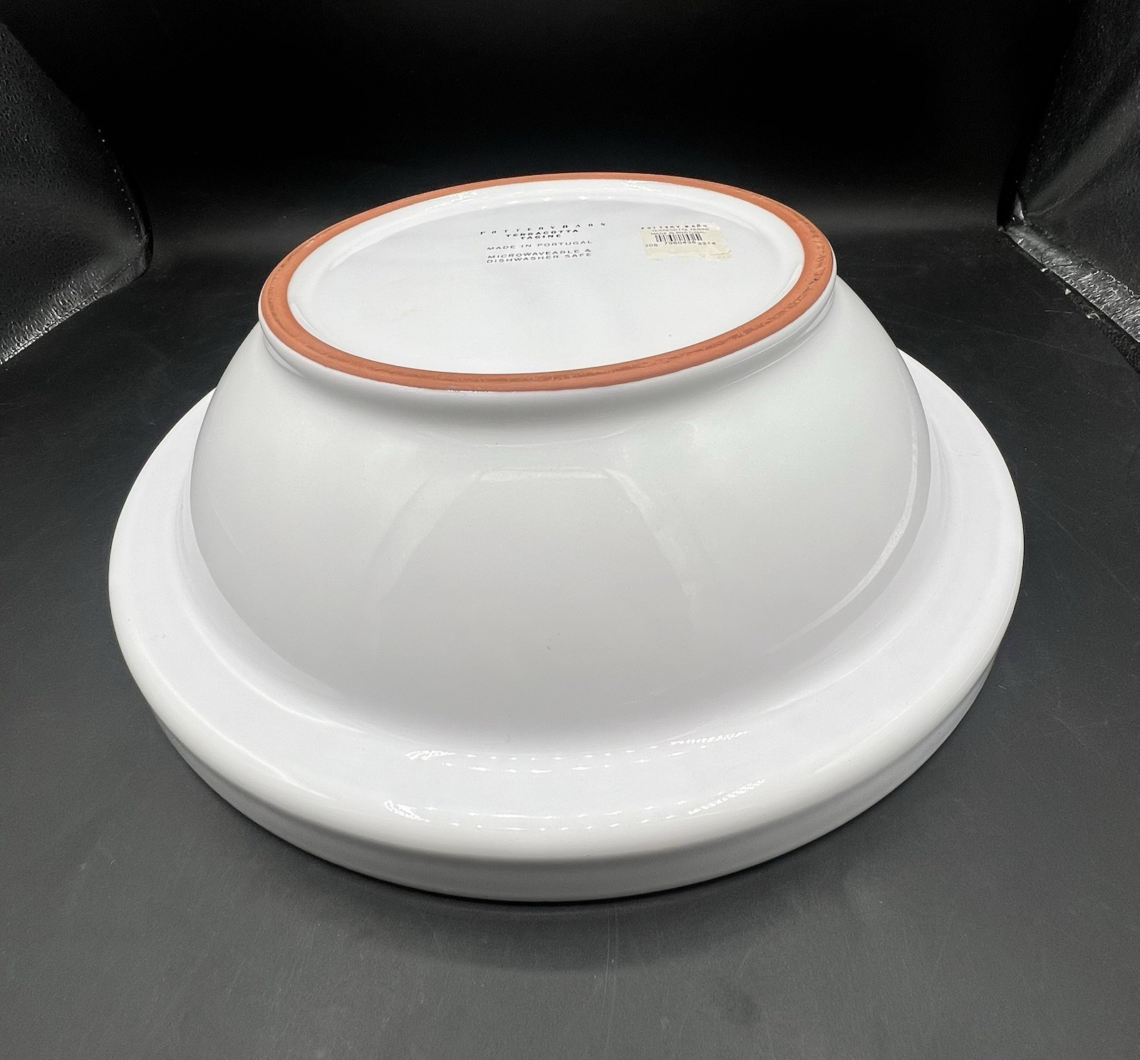 Pottery Barn Terracotta Tagine Portugal White Glazed 11” Cooking Dish Lid