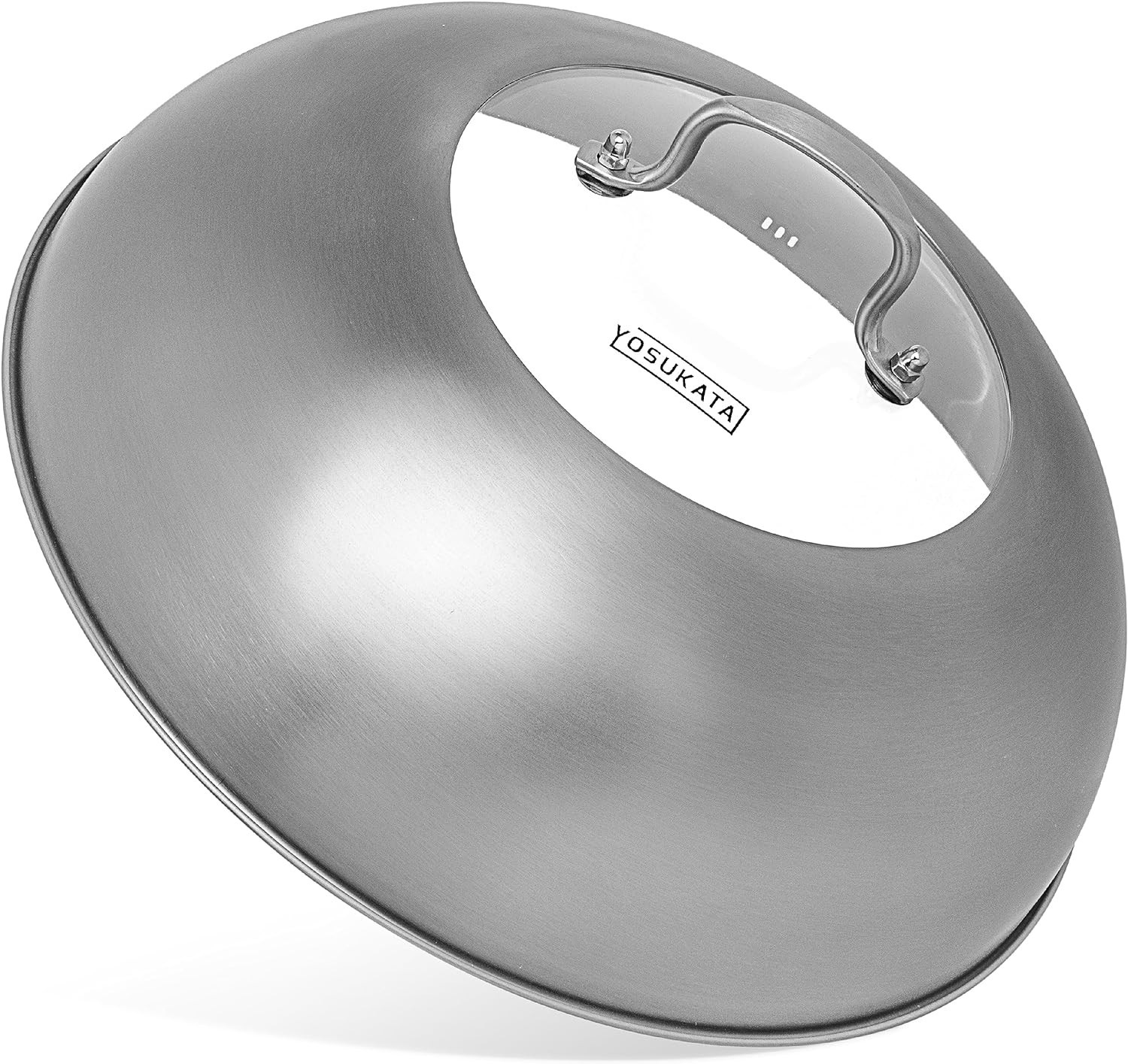 Wok Lid 12.8 In for 13.5-In Wok – Stainless Steel Cover with Tempered Glass …