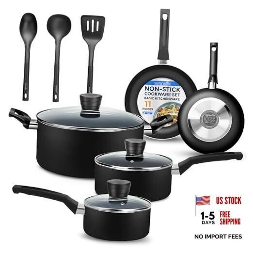 Kitchenware Pots & Pans Basic Kitchen Cookware Non-Stick One Size Black