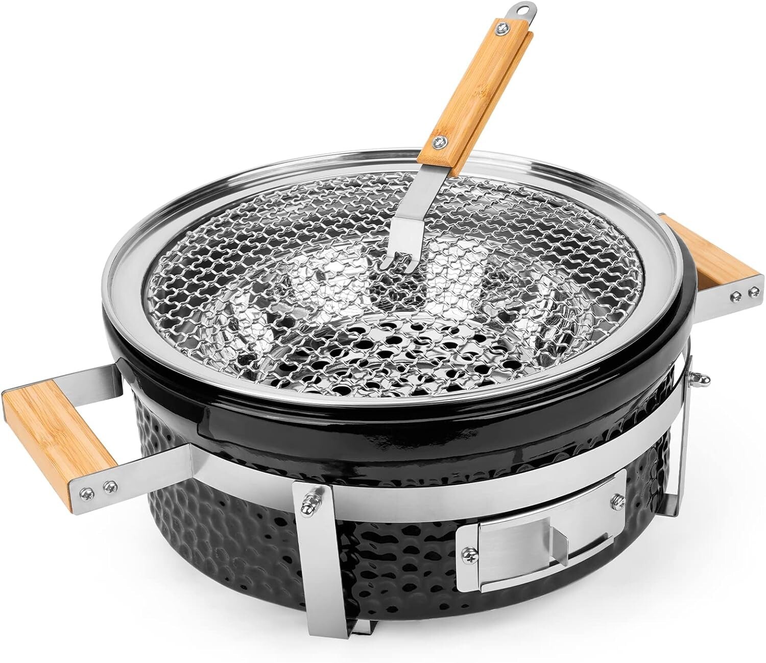 Onlyfire Charcoal BBQ Grill Hibachi Grill with Grid Lifter, Portable Yakitori