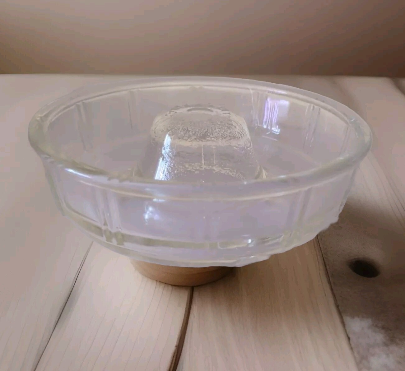 Vintage Glasbake Little Princess Mini Bundt Jello Mold Clear Glass 4 3/4″ Diamtr