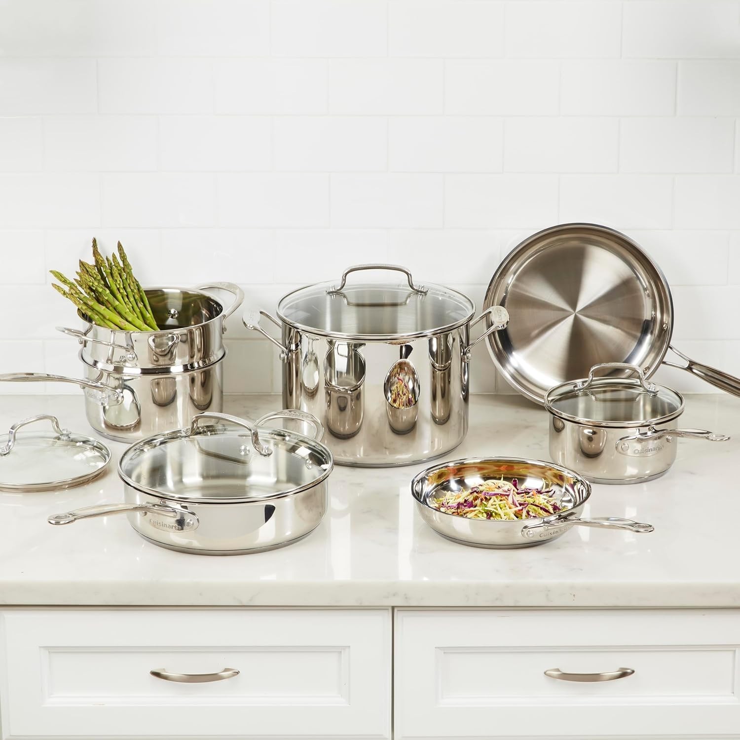 Cuisinart Chef’s Classic 11-Piece Stainless Steel Pots and Pans Set, Cookware
