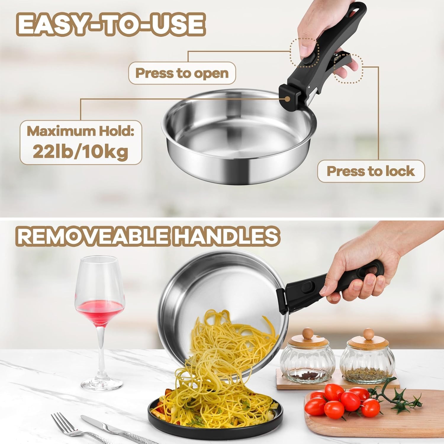 9-Piece Non-Toxic Stainless Steel Cookware Set for Induction & RV Use