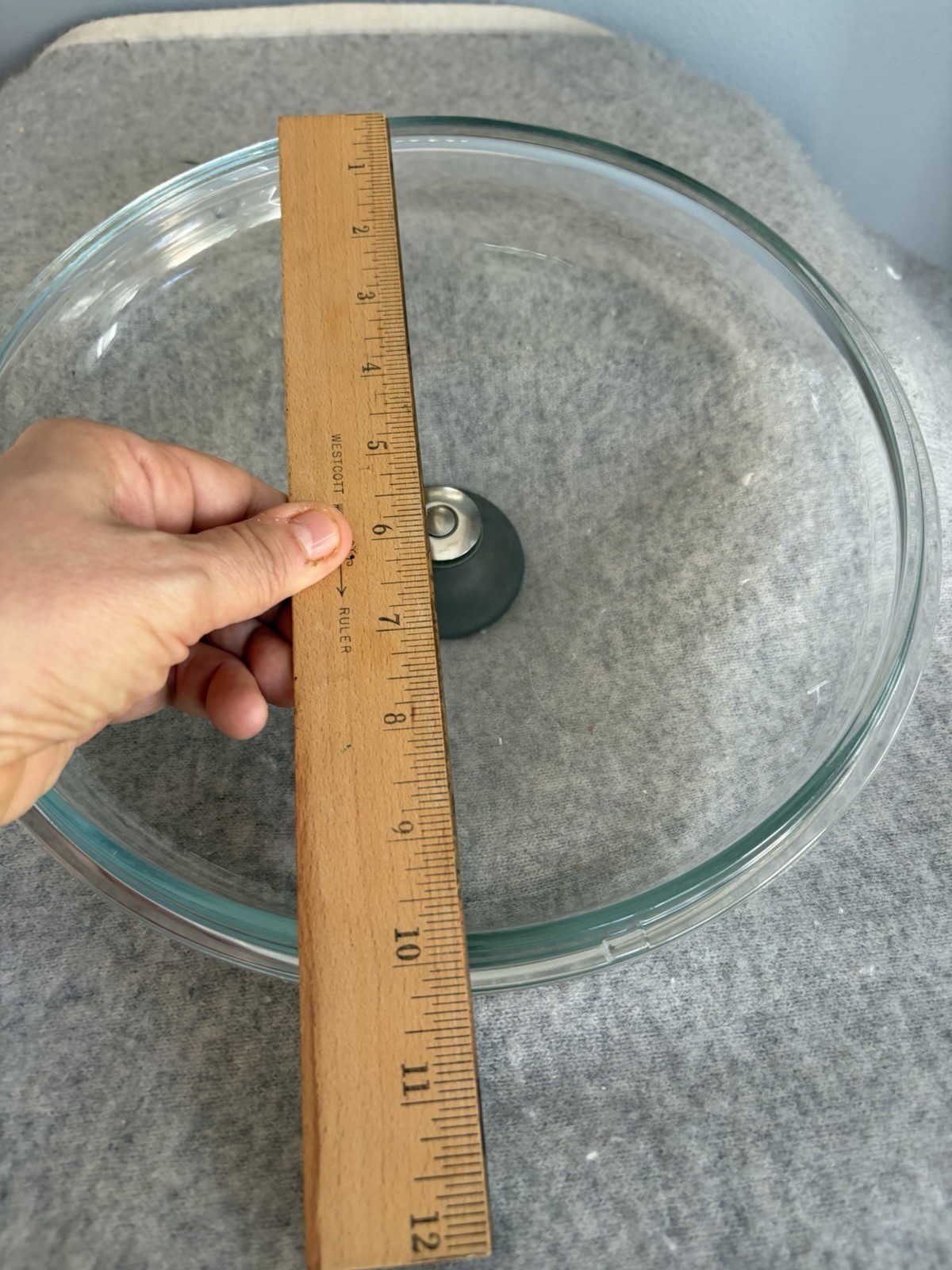 Le Creuset Pyrex 10 Inch Clear Glass Lid Black Knob