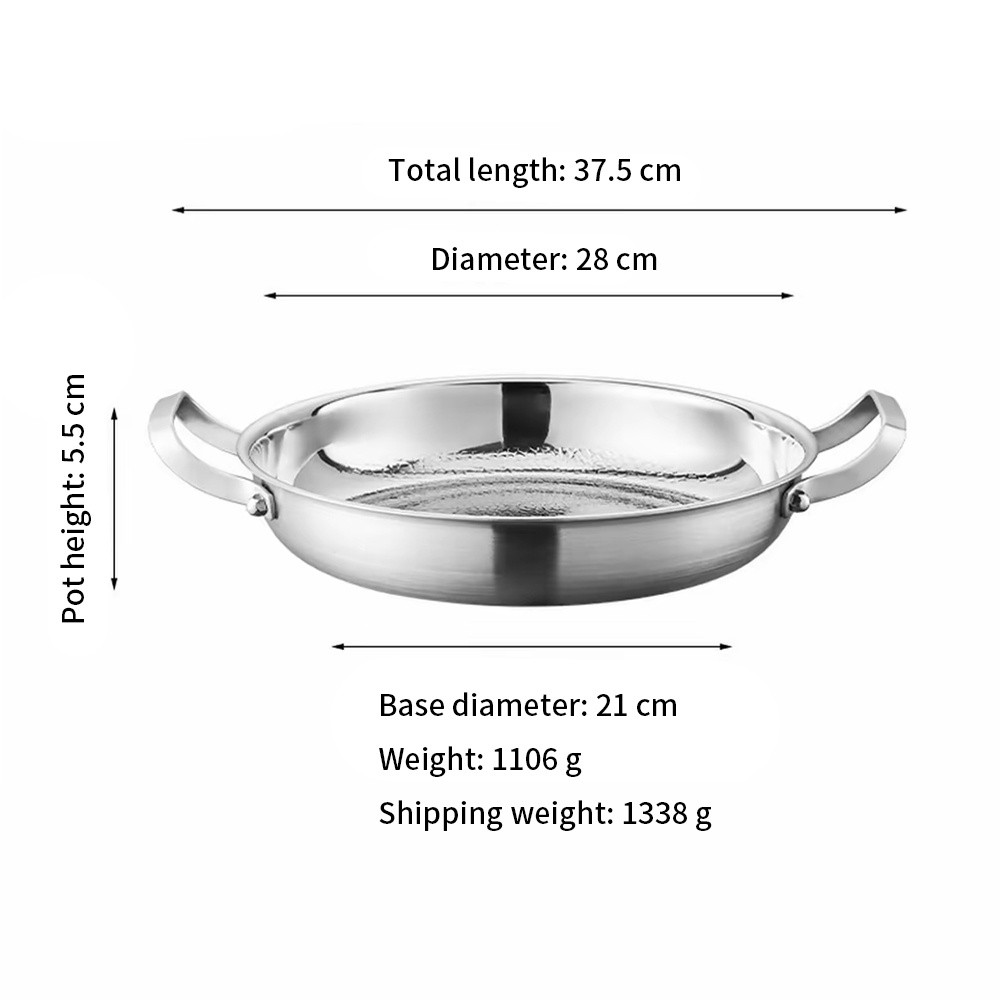 3 Ply Titanium Clad Stainless Steel Frying Pan Non Toxic Non Stick Hammered