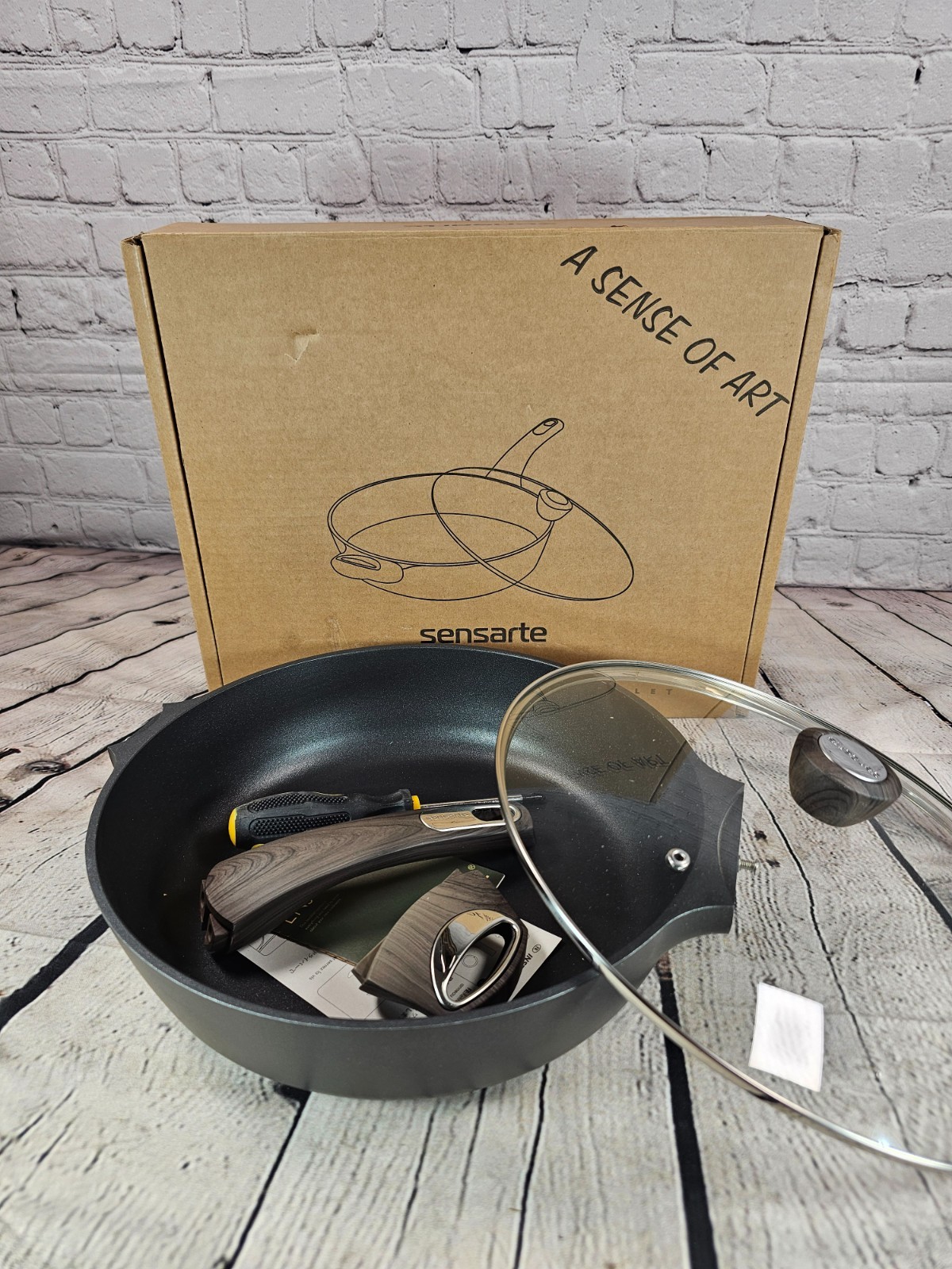 SENSARTE 12″ Nonstick Deep Saute Pan Skillet Helper Handle Induction SA-SJ1330