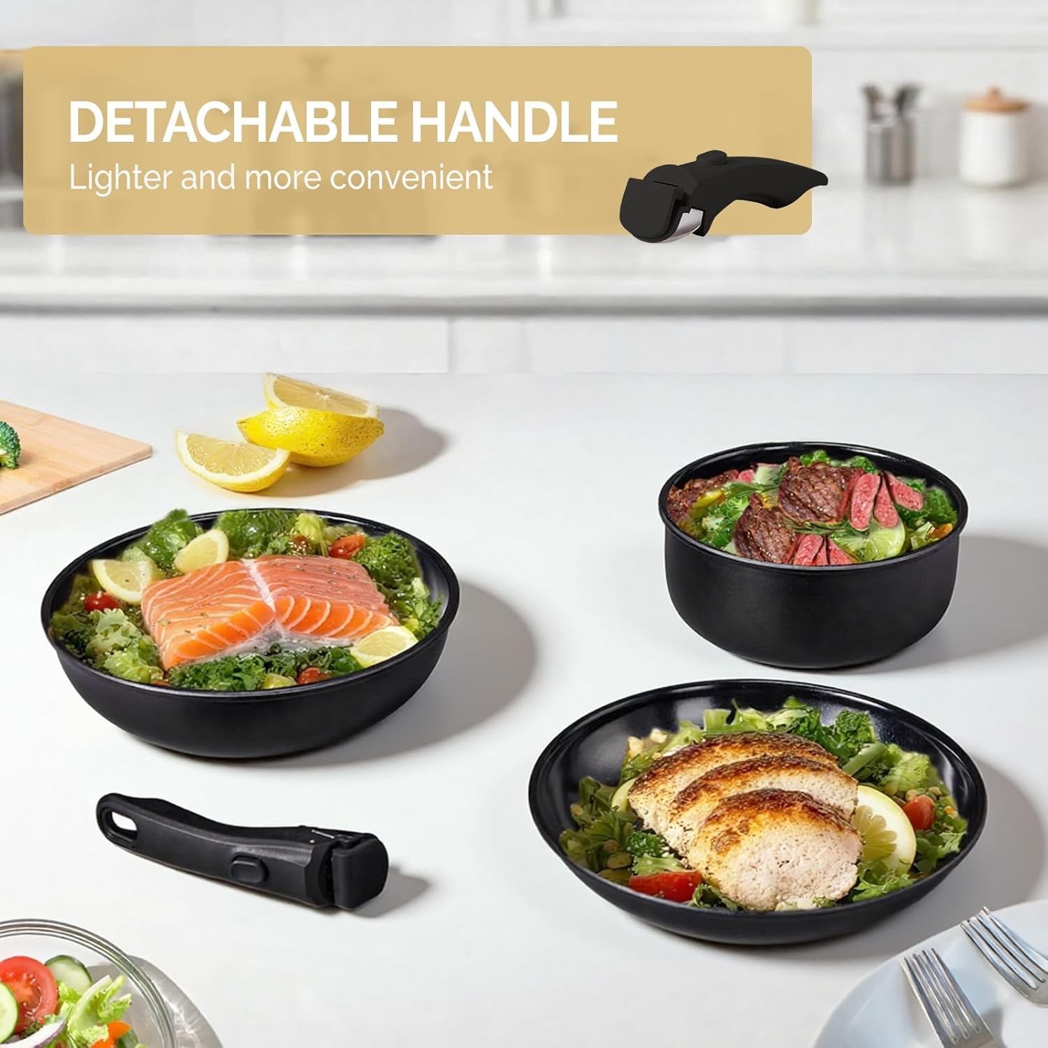 23 Pcs Cookware Set Nonstick Pots and Pans with Glass Lids, Dishwasher Safe