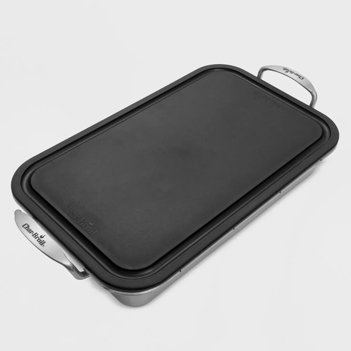 Char-Broil Grill Cookware Deep Dish Pan & Cutting Board – Silver/Black
