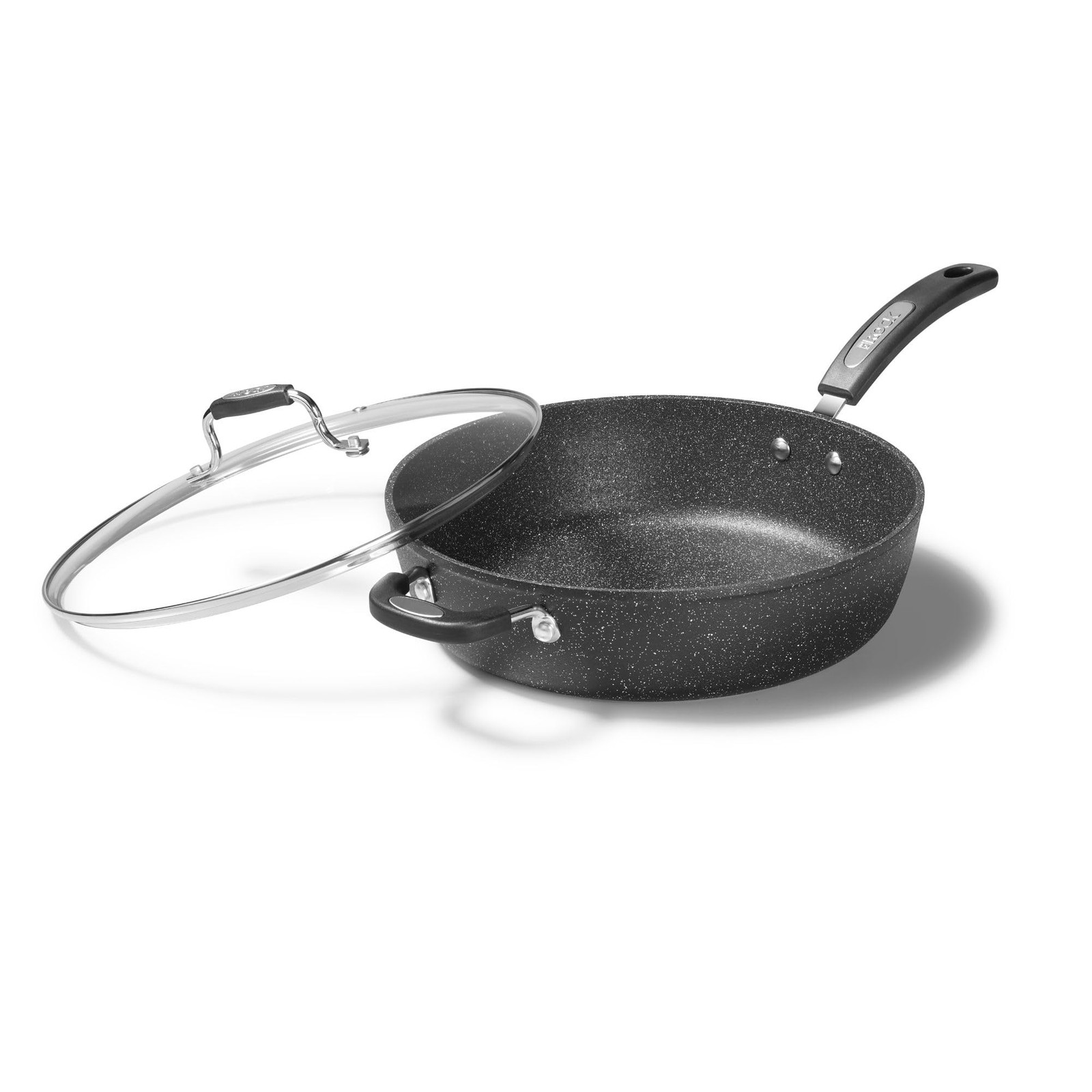 The Rock 12” (30cm) Non-Stick Jumbo Cooker Pan with Lid – Durable Forged Alu…