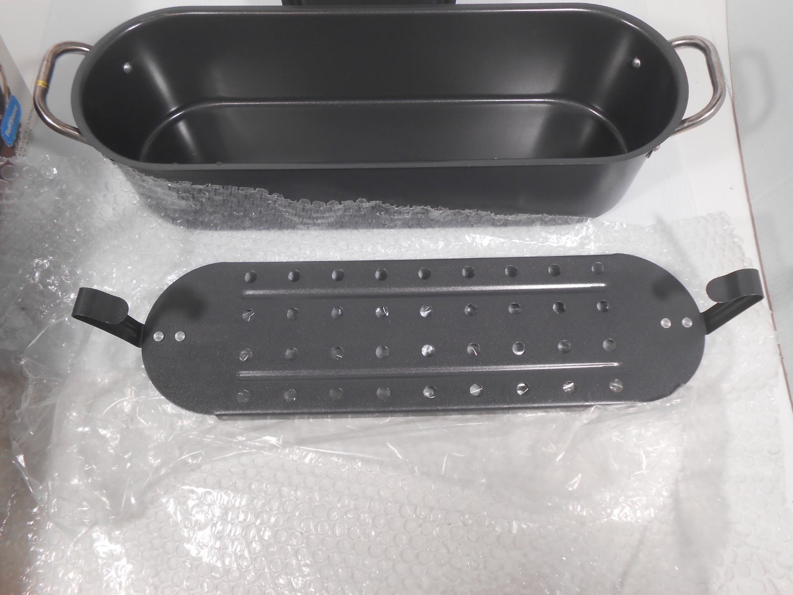 Vtg 1988 NEW METRO Non-Stick Steel 3 Piece Fish Poacher w/ Lid & Rack #711348