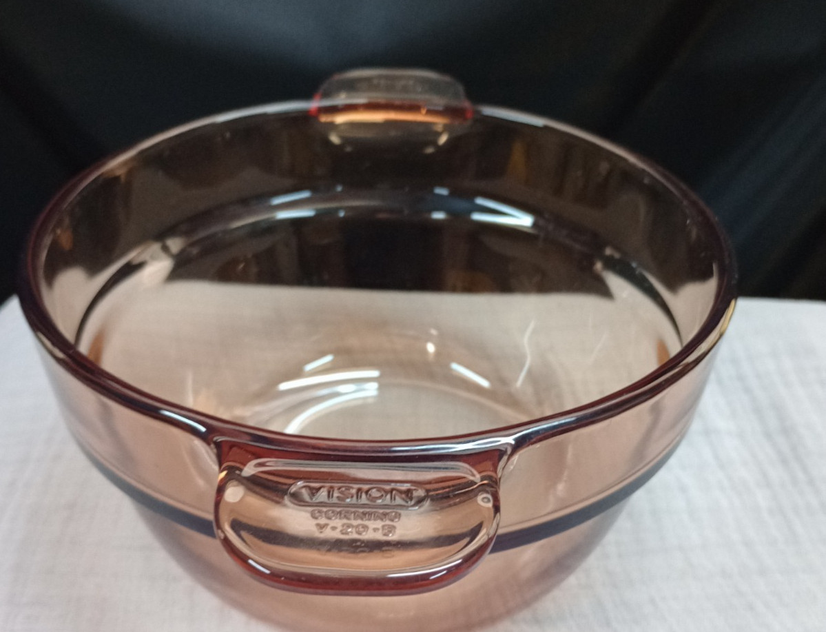 Corning Vision Ware Double Boiler Insert Amber Glass V-20-B France Pyrex