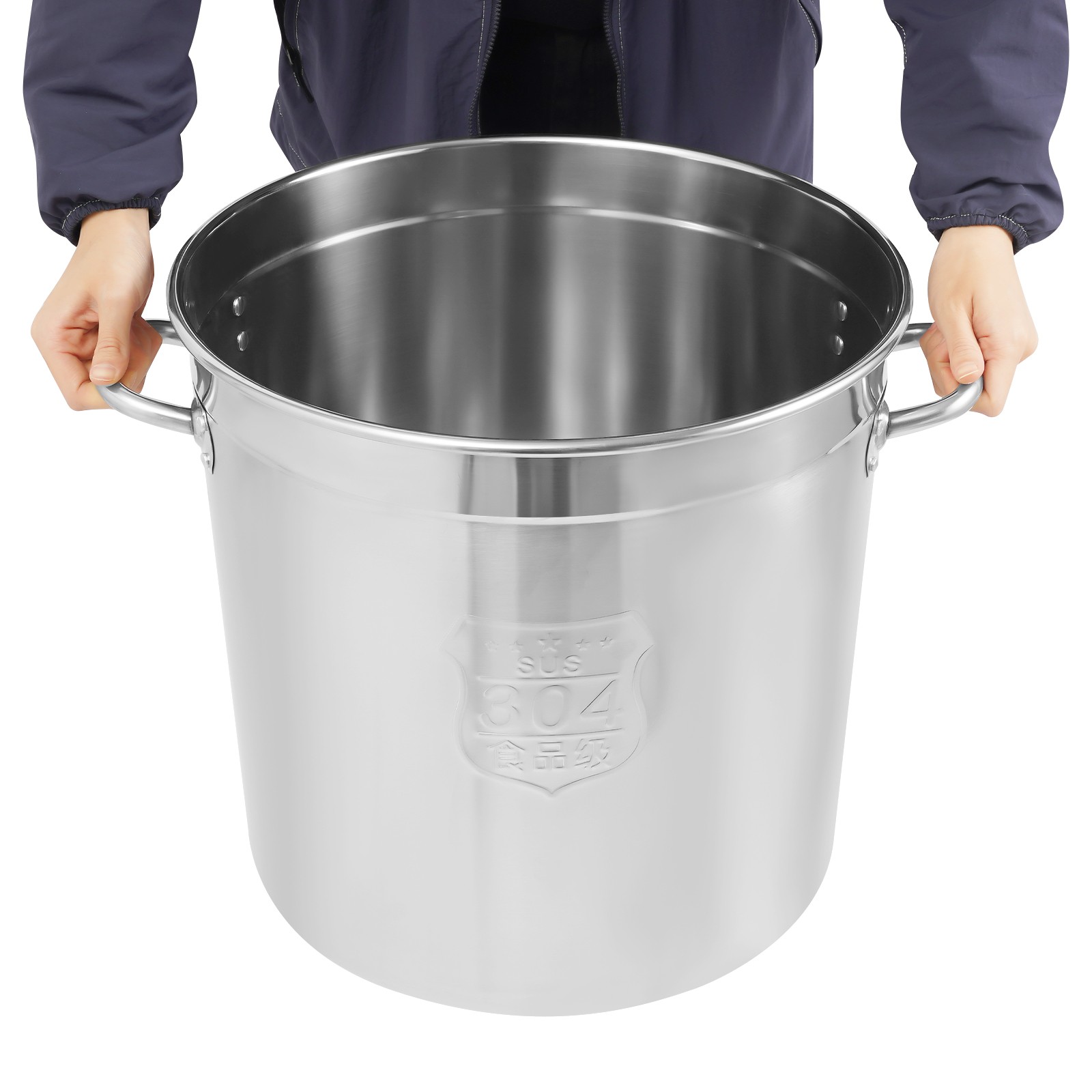 48L Stainless Steel Pot Large Cooking Pot with Lid Stainless Steel Soup Pot