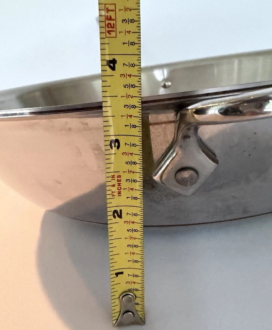 All Clad Metalcrafters Copper Core 12” 4 Qt Saucier Pan + Dome Cover EUC!