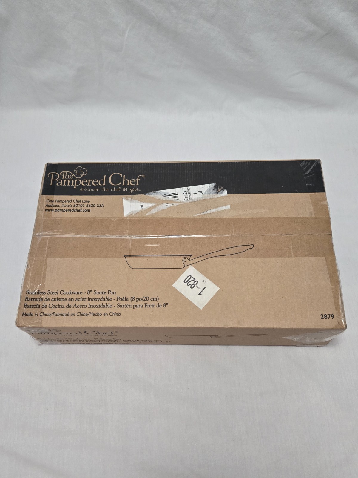 PAMPERED CHEF 8 inch 8″ STAINLESS STEEL SAUTE PAN SKILLET FRYING 2879 NEW IN BOX