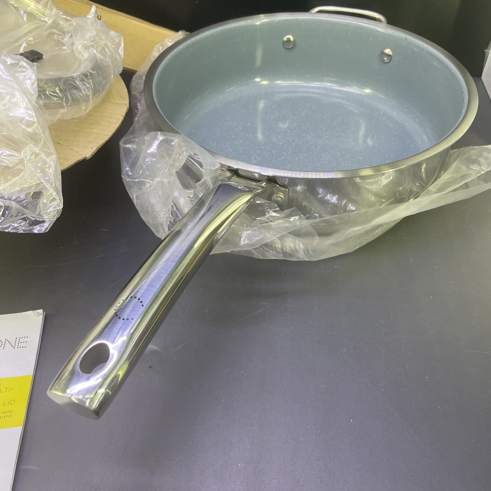 NEW Curtis Stone Tri-Ply SS 5 qt. Dura-Pan Ceramic Saute Pan w/Lid