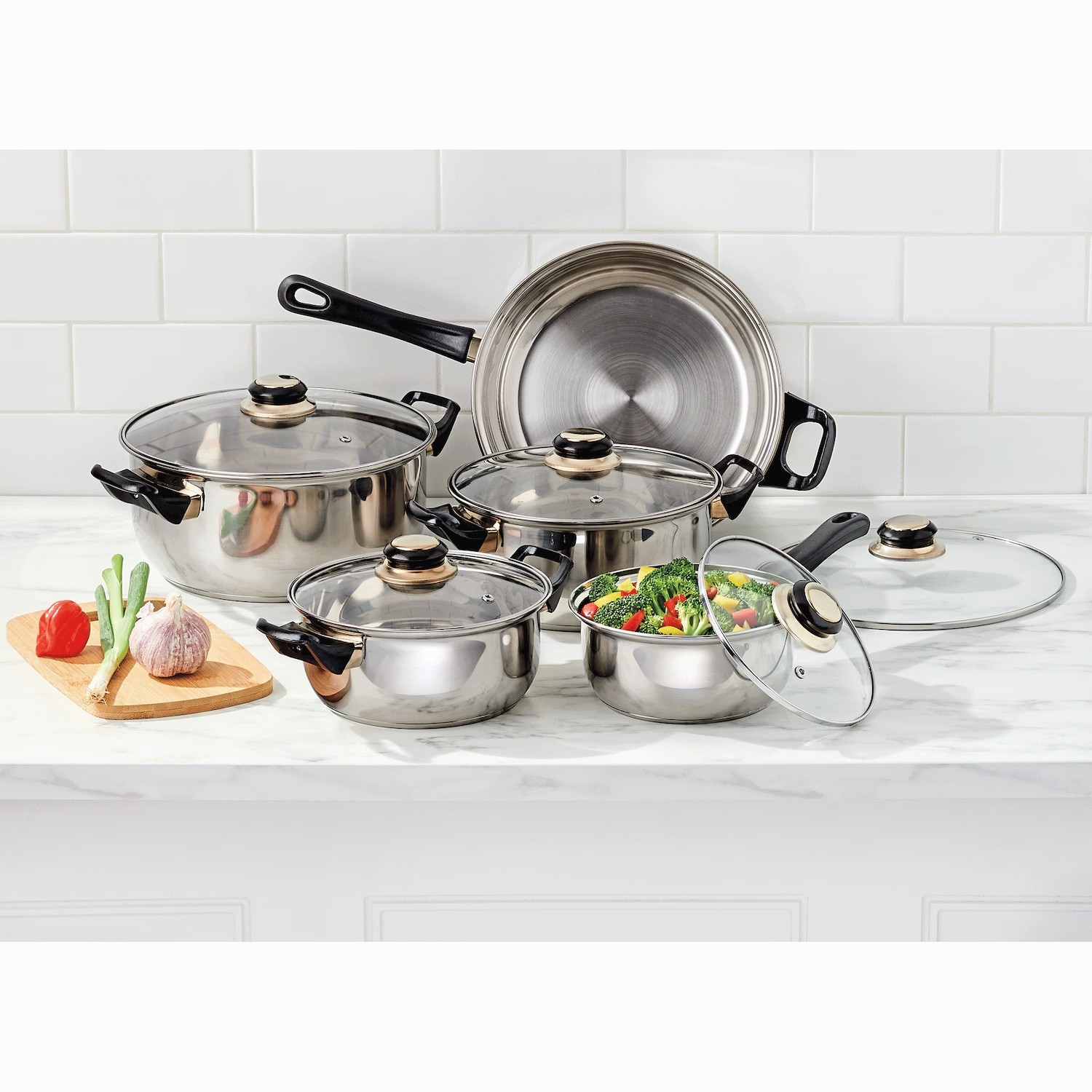 10-Piece Stainless Steel Cookware Set – Free Shipping