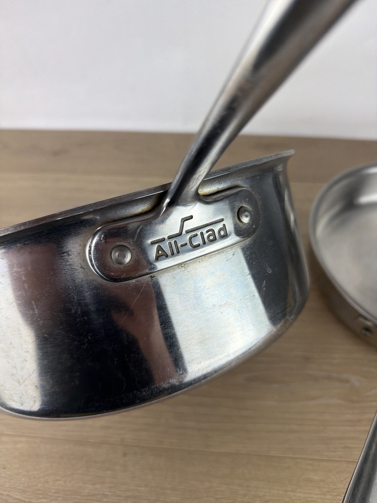 2 All Clad 11 Inch Stainless Steel Saute Skillet Pan 4.25” And 2.5” Deep -Read👇