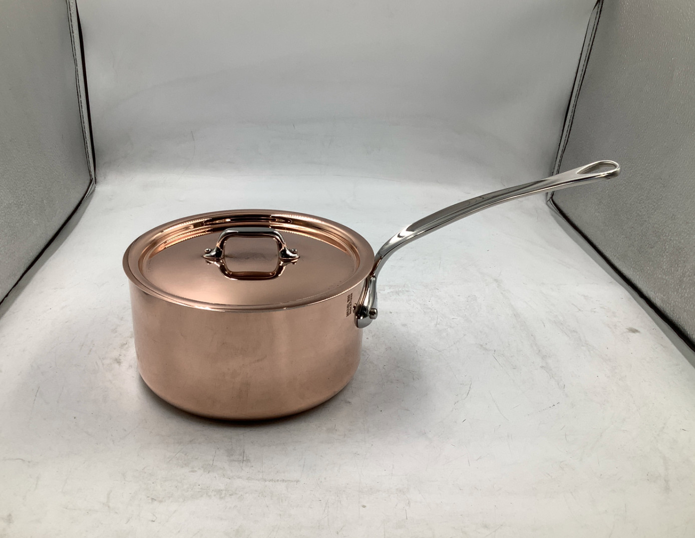 Mauviel M’Heritage 150 S Polished Copper & Stainless Steel Sauce Pan. 1.9 Qt