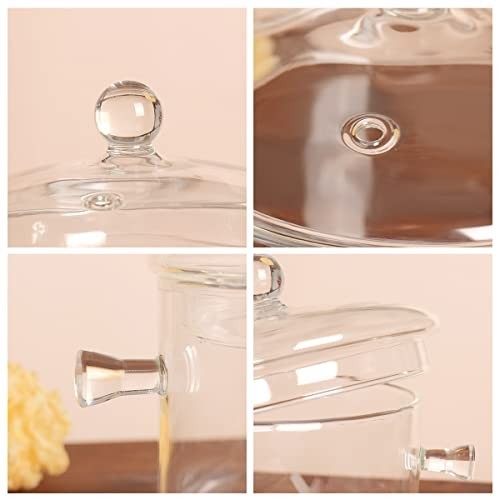 Clear Glass Cooking Pot Set – 1.9L Simmer Pot for Pasta, Soup, Milk – Safe Cookw