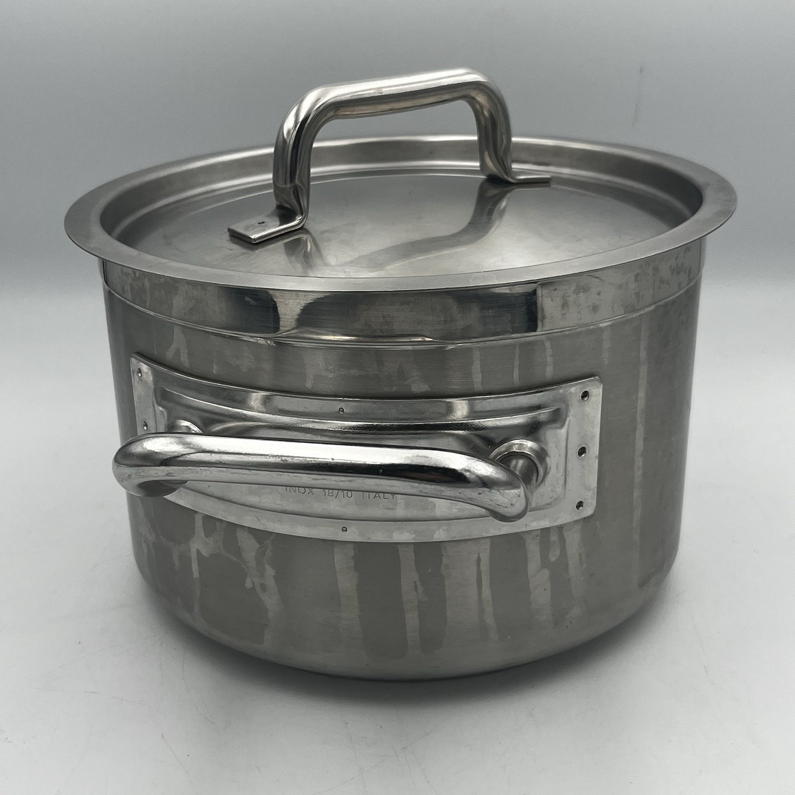 PIAZZA INOX Effepi 4qt Stainless Soup Pot with Handles and Lid Made in Italy