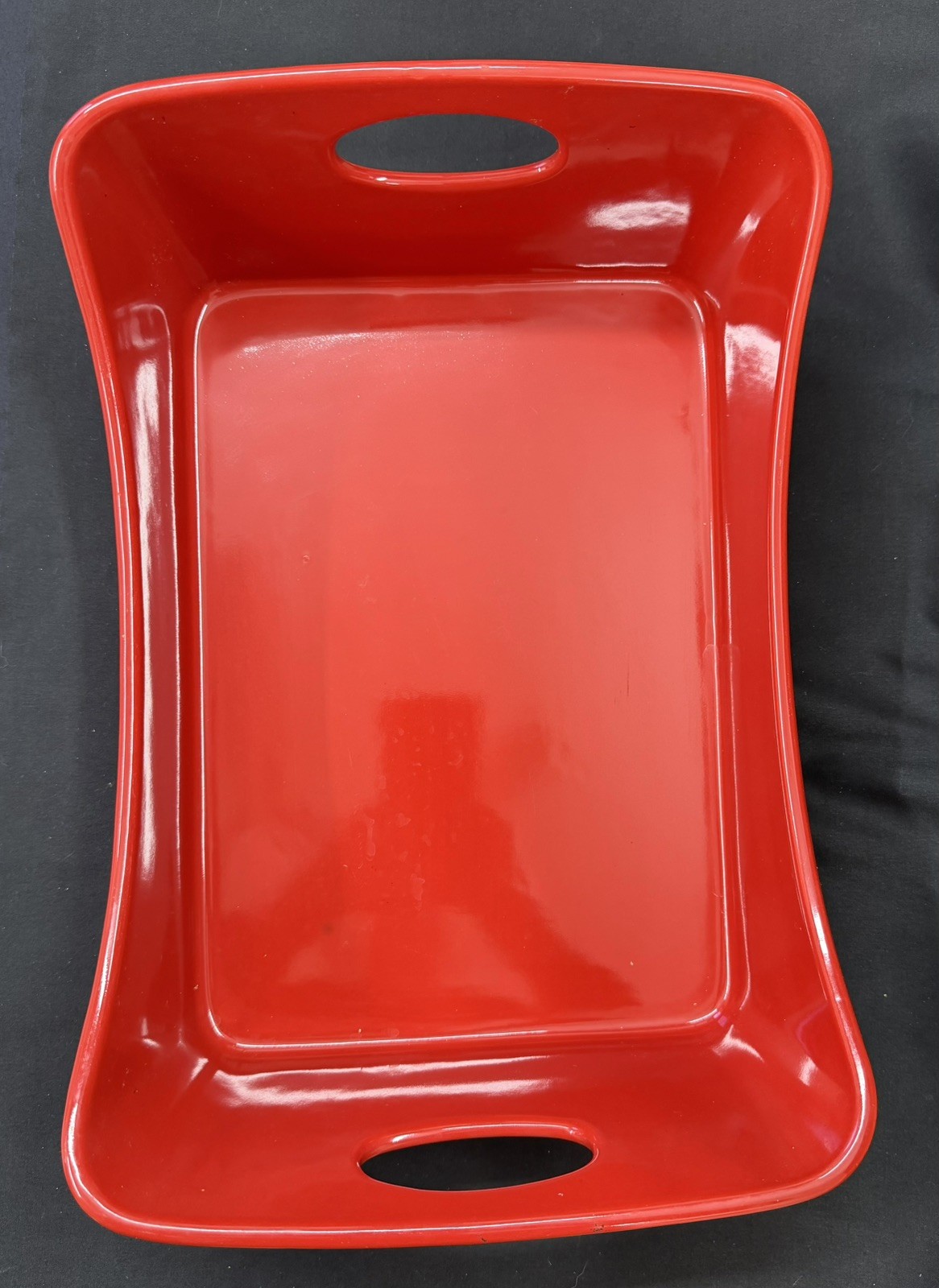 Rachael Ray 9x13x2.75 Stoneware Baking Dish Red Lightly Used No Lid