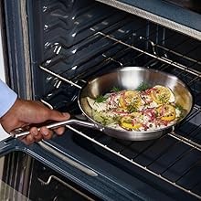 Classic Stainless Steel Cookware Set, 10-Piece, Impact-Bonded Aluminum Base,