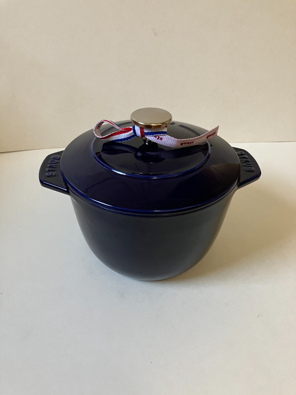 New Staub Cast Iron Rice Cocotte 1.84QT Dark Blue