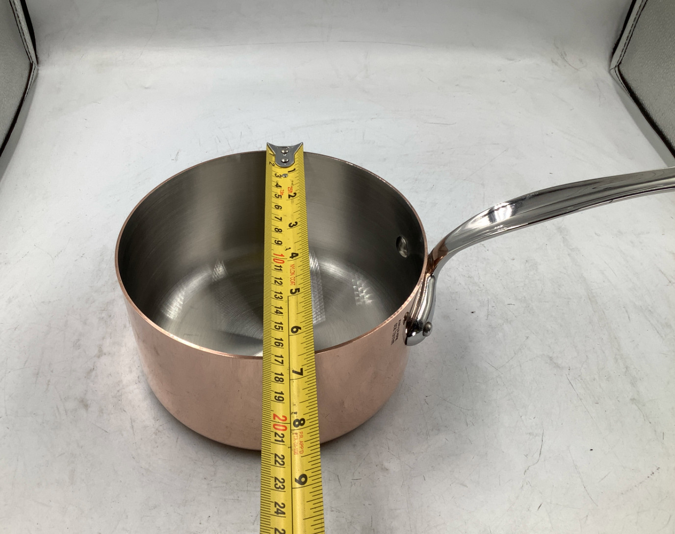 Mauviel M’Heritage 150 S Polished Copper & Stainless Steel Sauce Pan. 1.9 Qt