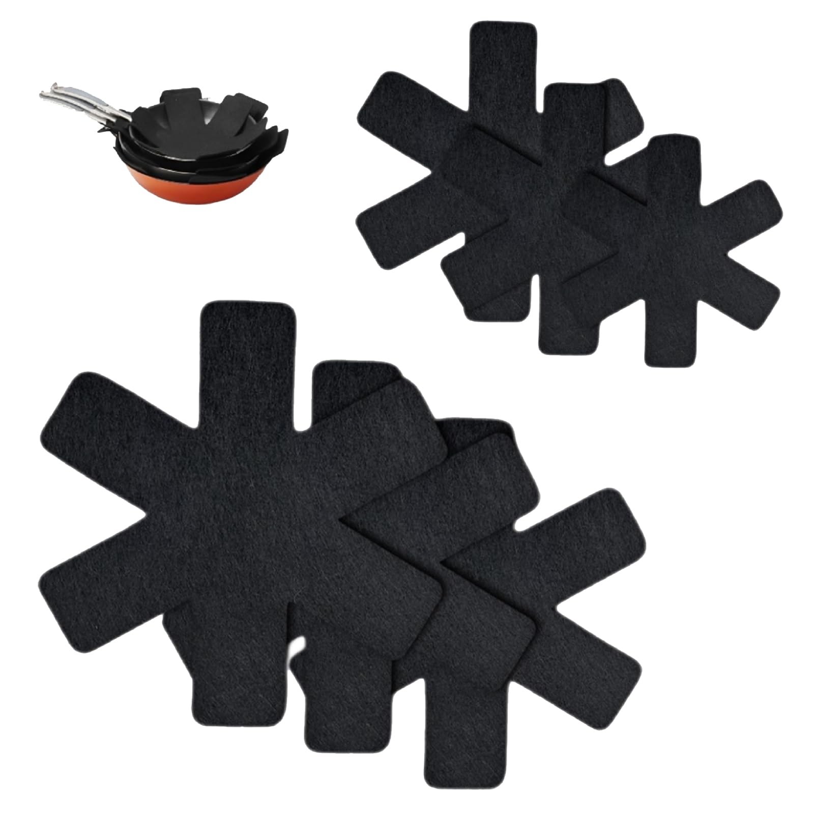 Xnovies 6Pcs Pot and Pan Protectors, 6 Different Sizes Thicker Black