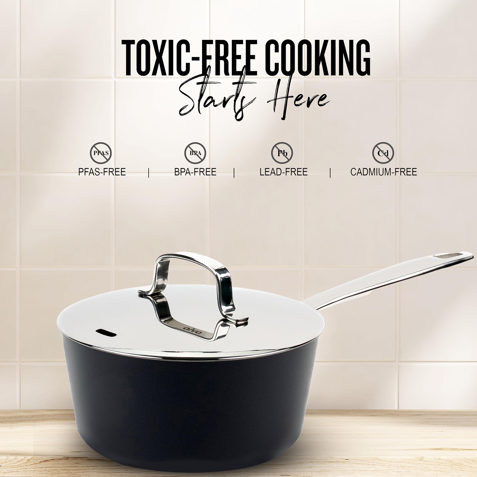 Alva Mastero 2-Quart Nonstick Saucepan with Lid, 7.1-Inch