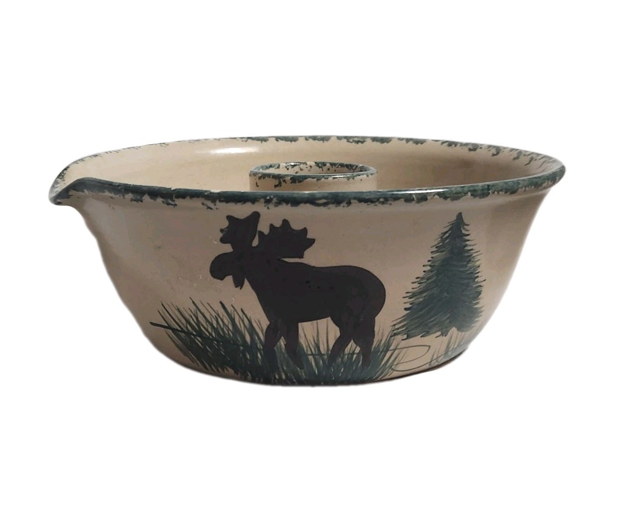 Annie’s Garden Chicken Roaster Cooker Ceramic Glazed Pottery Moose Lodge USA