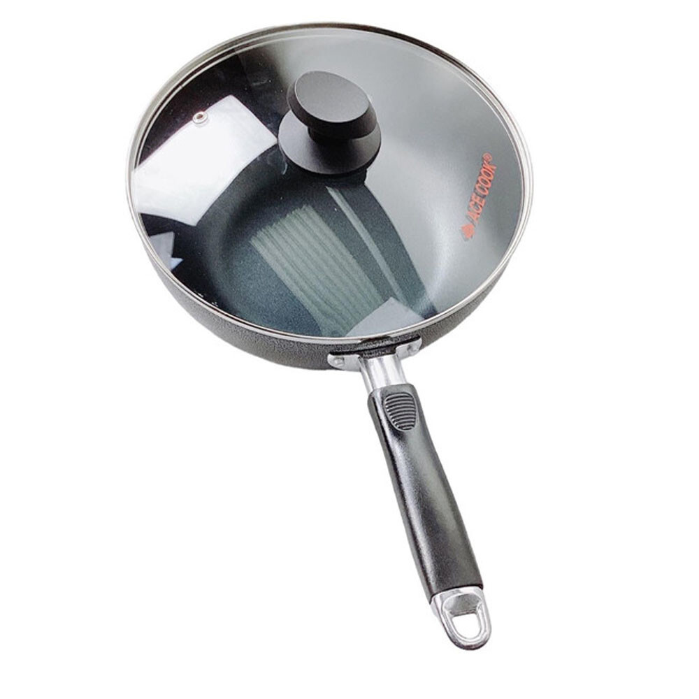 Nonstick Coating Deep Frying Pan Saute Pan with Lid, 10″ Fry Pan, Plastic Handle