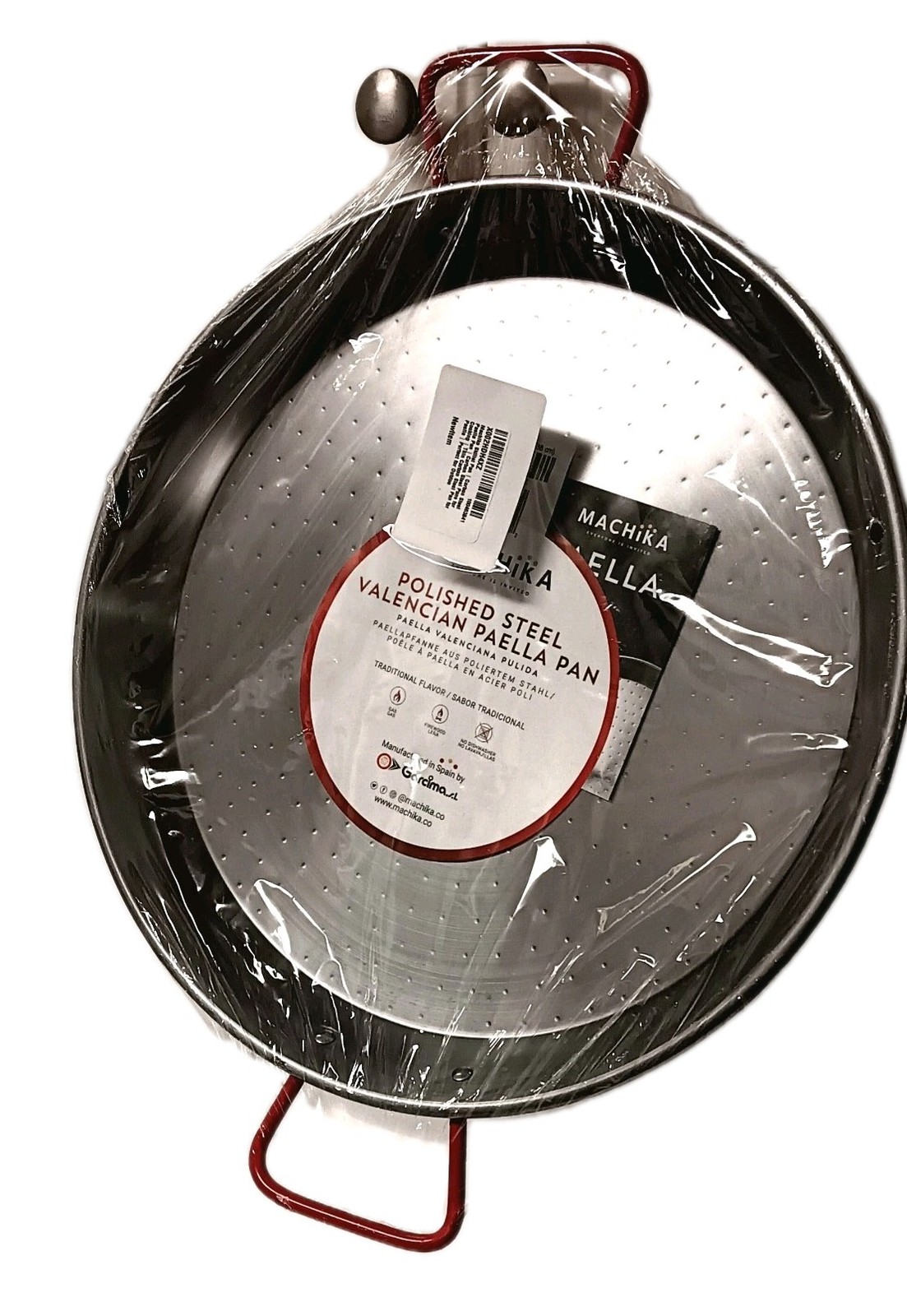 Machika 15″ Carbon Steel Spanish Paella Pan Dimpled Dual Handles New