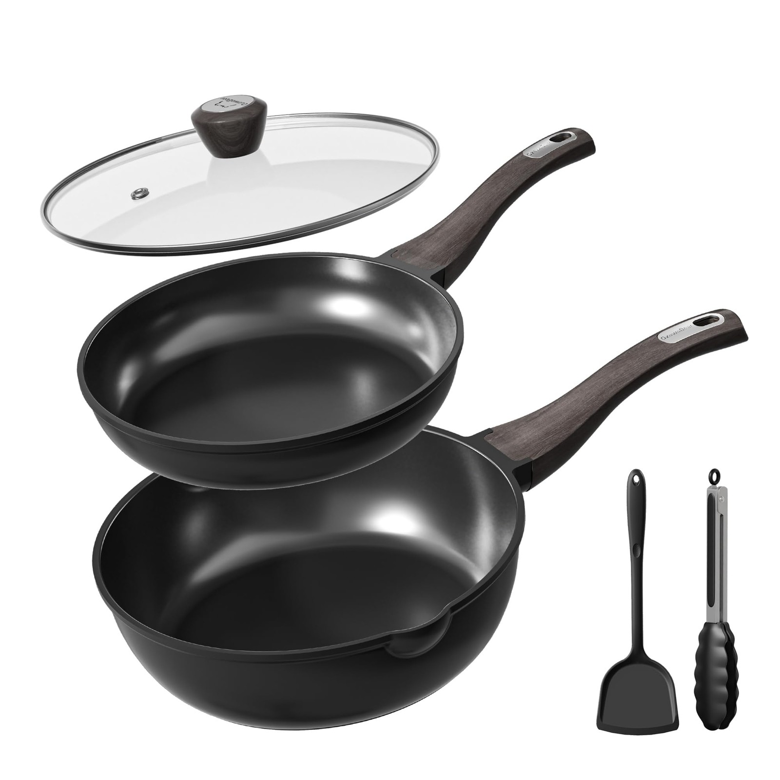 Nonstick Cookware Set, Titanium Coating Pan Set, Induction Cookware Oven Safe…