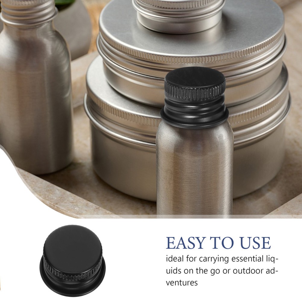 100pcs Aluminum Screw Caps: Leak Proof Glass Bottle Seal Caps, 0.7×0.5″ Metal