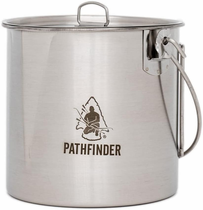 Stainless Steel Bush Pot and Lid Set (64 Ounce)