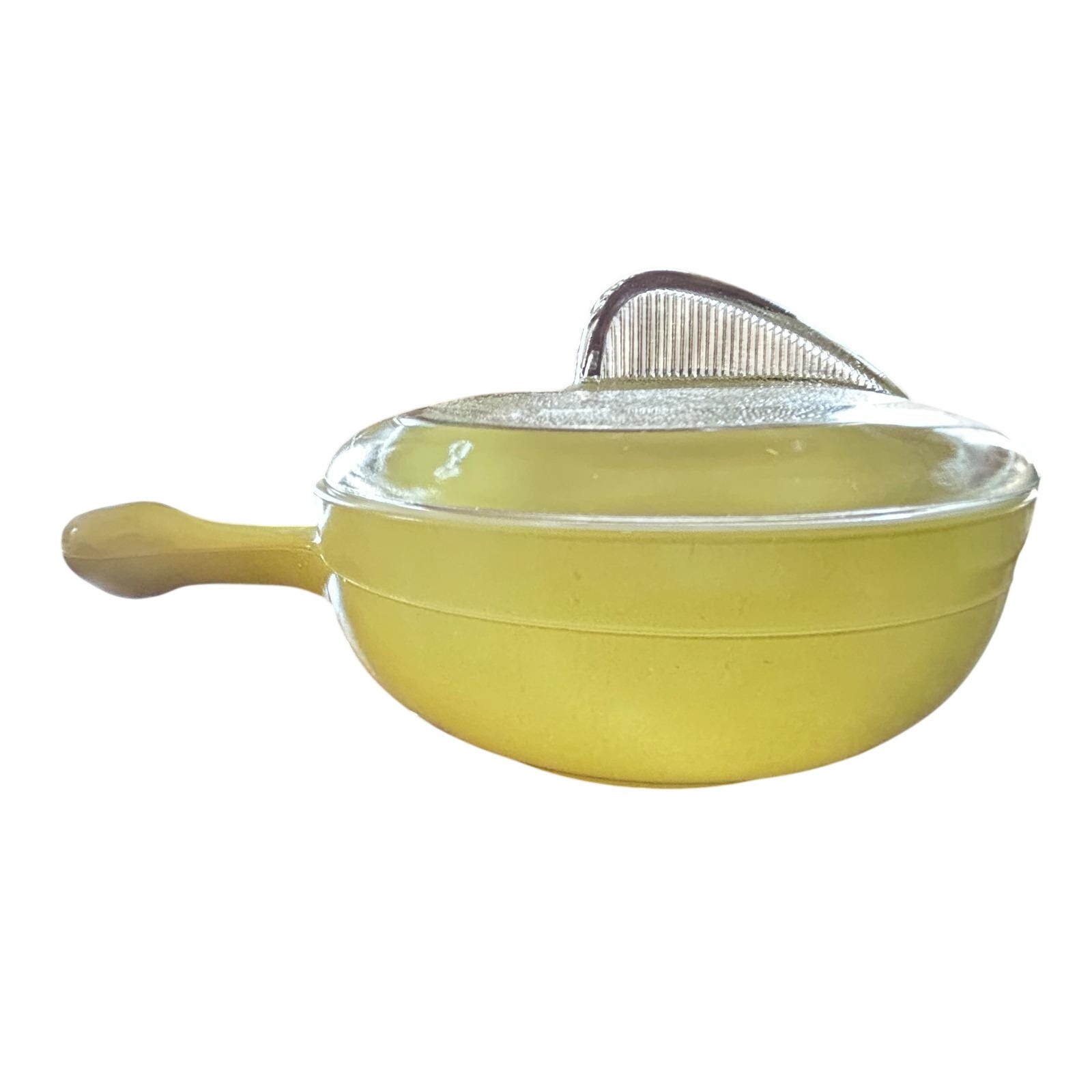 Glasbake Chartreuse Milk Glass Soup Bowl with Lid 2650-11 Vintage Lime Green MCM
