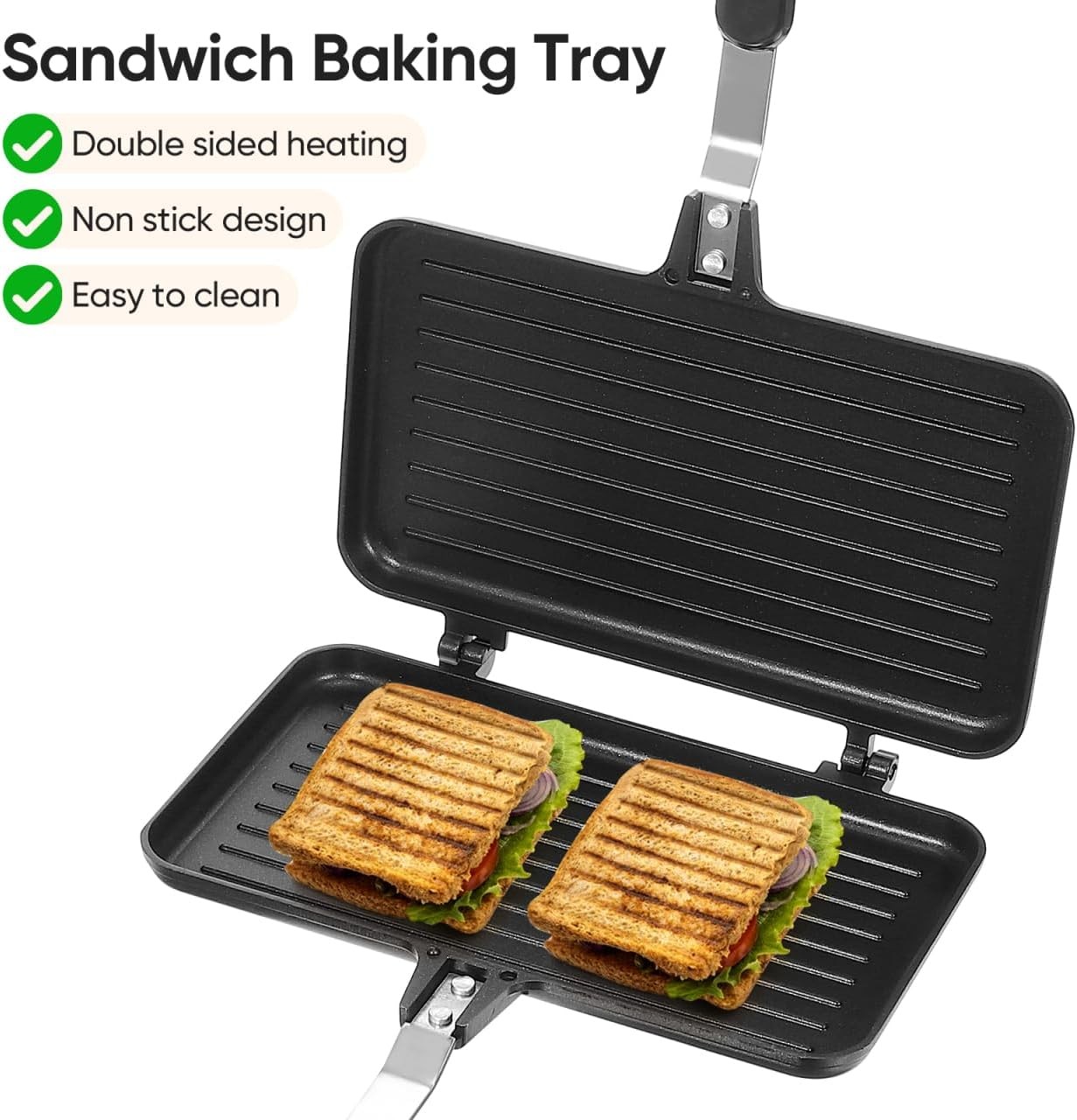 Double- Sided Frying Pan Non- Stick Grill Pan Waffle Maker Sandwich Baking Mold