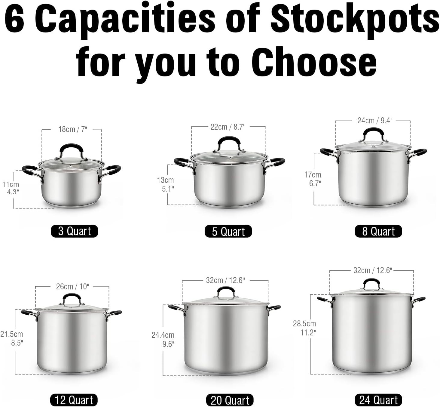 Induction Compatible 3 Qt Stockpot with Stay-Cool Handles^-