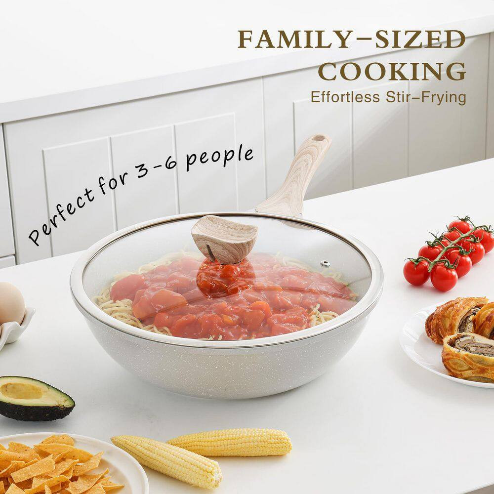 4.25 Qt. Ceramic Nonstick Saute Pan with Lid, Induction Compatible, PFOA PFAS Fr